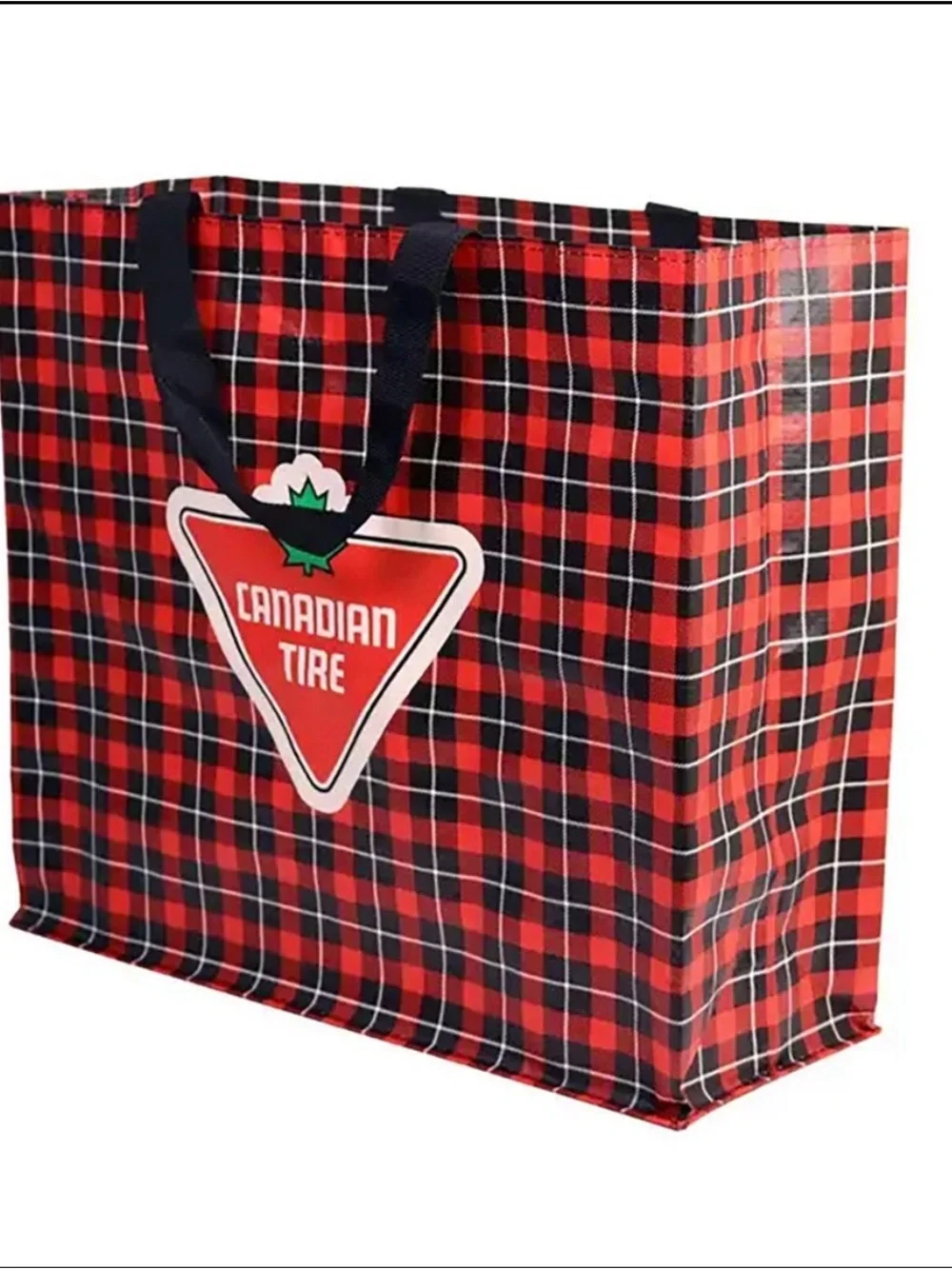Canadian Tire Heated Rivalry Red Plaid Reusable Shopping Tote